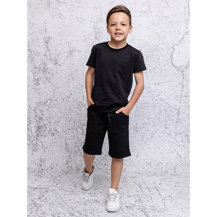 Шорты для мальчика, рост 104 см, цвет чёрный комплект для мальчика футболка шорты рост 104 см цвет чёрный