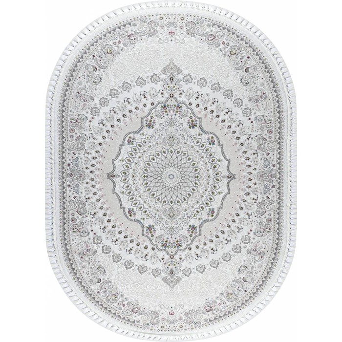 

Ковёр овальный Kirmanshah 38861A, размер 150x230 см, цвет white/white