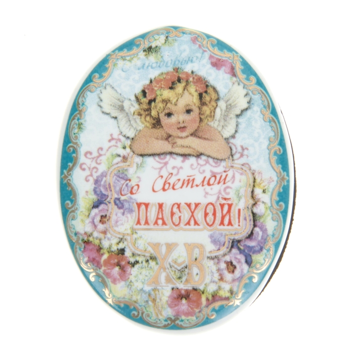 Керамический магнит "Ангел и цветочки"