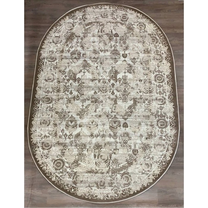 

Ковёр овальный Rimma Lux 36903A, размер 100x200 см, цвет cream/d.beige