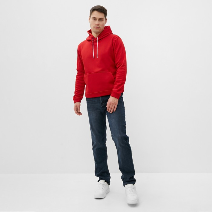 фото Толстовка мужская начёс, цвет красный, размер 56