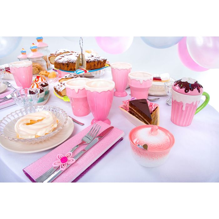 Сахарница 210 мл "Завитушка", с ложкой, цвет голубой