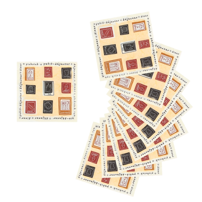 Салфетки бумажные (набор 20 шт) "Ресторанное меню" 33*33 см