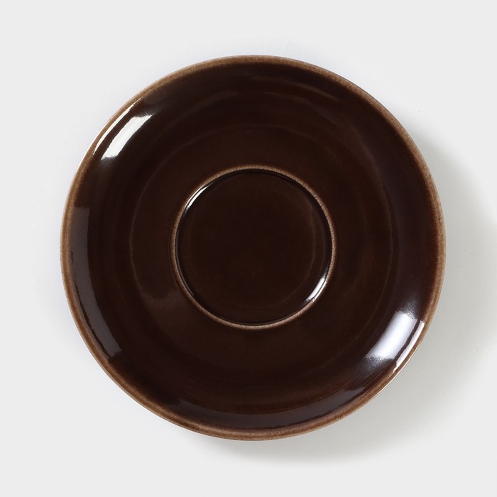 Блюдце фарфоровое «Акварель», d=14.5 см, цвет коричневый porvasal блюдце фарфоровое кофейное coral d 12 5 см цвет белый
