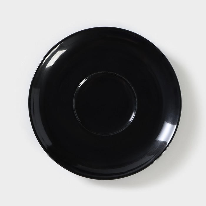 Блюдце фарфоровое «Акварель», d=14.5 см, цвет чёрный porvasal блюдце фарфоровое кофейное coral d 12 5 см цвет белый