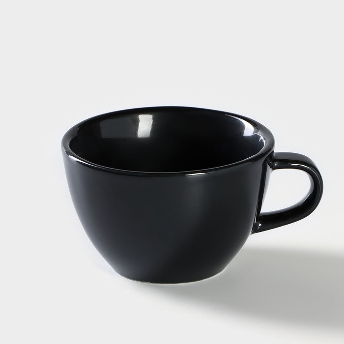 Чашка фарфоровая кофейная «Акварель», 210 мл, цвет чёрный чашка фарфоровая кофейная dots nube 210 мл