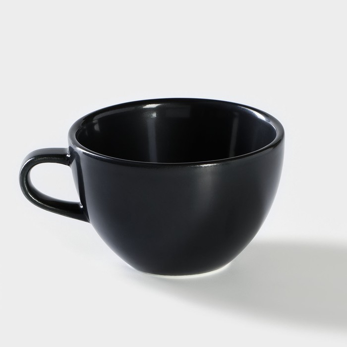 Чашка фарфоровая кофейная «Акварель», 320 мл, цвет чёрный