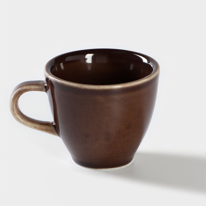 Чашка фарфоровая кофейная «Акварель», 70 мл, цвет коричневый