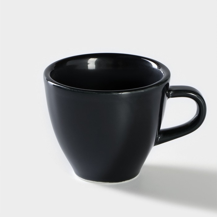 Чашка фарфоровая кофейная «Акварель», 70 мл, цвет чёрный чашка фарфоровая кофейная dots nube 210 мл