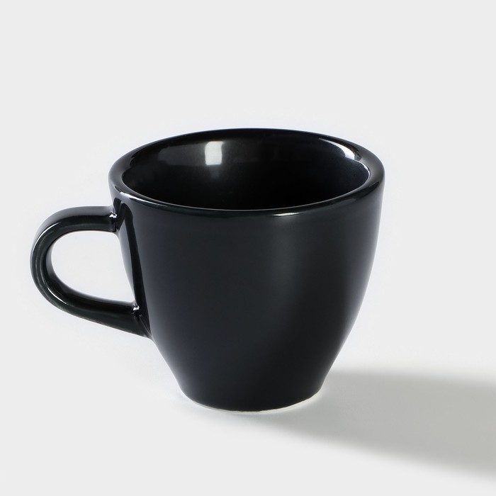 Чашка фарфоровая кофейная «Акварель», 70 мл, цвет чёрный