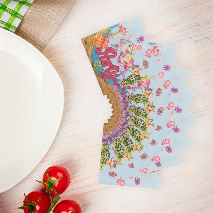 Салфетки бумажные "Морская вечеринка", набор 20 шт., 33 × 33 см