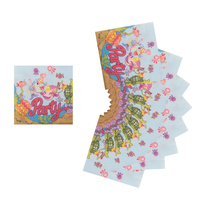 Салфетки бумажные "Морская вечеринка", набор 20 шт., 33 × 33 см