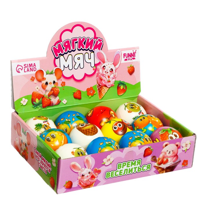 фото Мягкий мяч "сладкая жизнь" 6,3см, микс , в шоубоксе funny toys