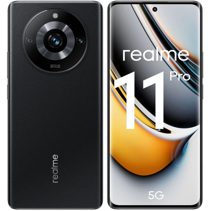 

Смартфон Realme 11 Pro 5G, 6.7", 8Гб, 128Гб, 100Мп, 16Мп, 2sim, 5000мАч, черный
