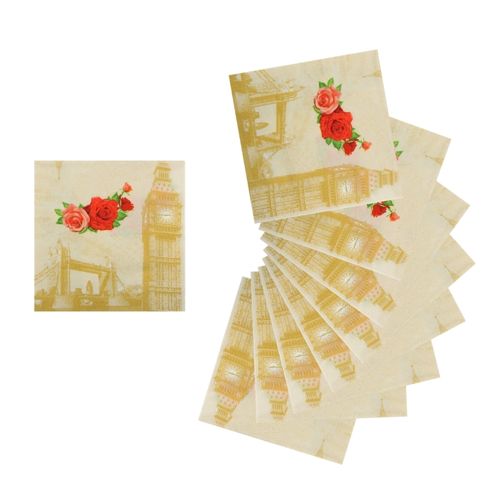 Салфетки бумажные (набор 20 шт) "Город" 33*33 см