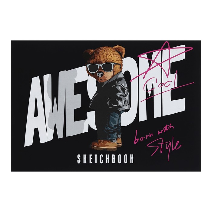 Скетчбук А5 40 листов на склейке по короткой стороне На стиле обложка мелованный картон блок 100 гм 49₽