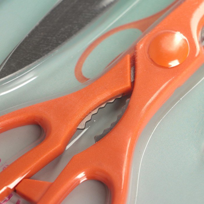 Набор 6 предметов: 4 ножа 20/19,5/11,5/9 см, ножницы, доска 30х24 см, цвета МИКС