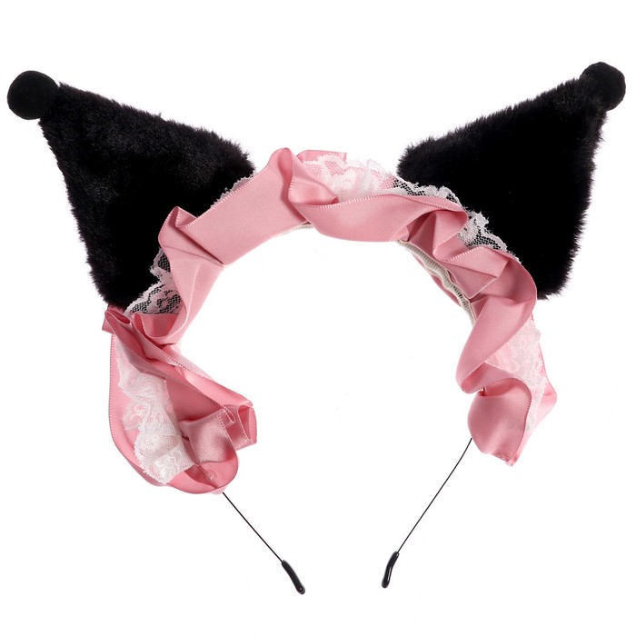 Карнавальный ободок «Ушки» с розовой повязкой