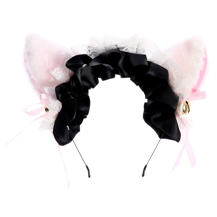 Карнавальный ободок «Аниме ушки» с чёрной повязкой карнавальный ободок аниме ушкис чёрной повязкой