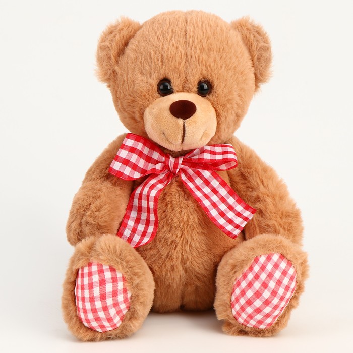 Мягкая игрушка Медведь с бантиком, 20 см, цвет МИКС мягкая игрушка медведь с бантиком в горох 26 см цвет бежевый
