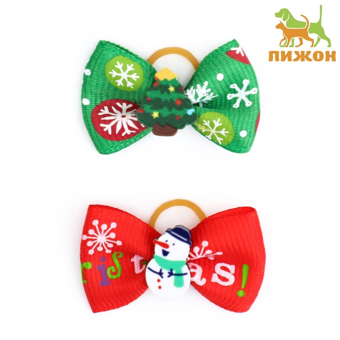 

Резинки новогодние "Ёлочка+снеговик", набор 2 шт