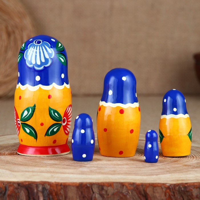 

Матрёшка «Желтый кафтан», 5 кукольная, 11 см