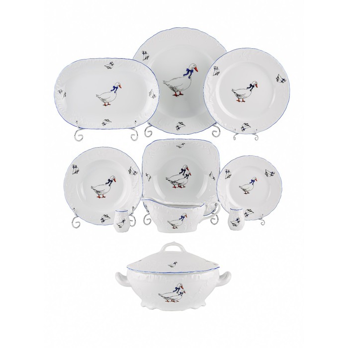 

Столовый сервиз Cmielow Rococo «Гуси», 25 предметов