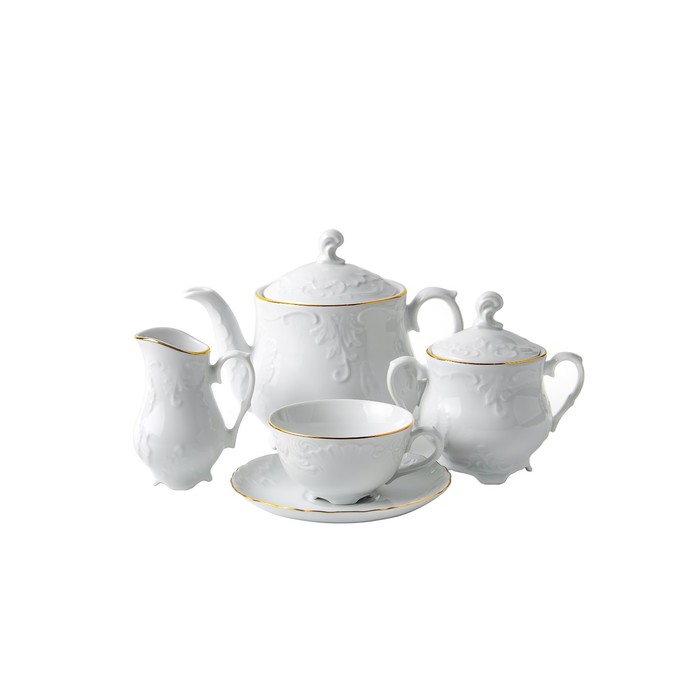 Чайный сервиз Cmielow Rococo «Золотая отводка», 15 предметов чайный сервиз платиновая отводка leander