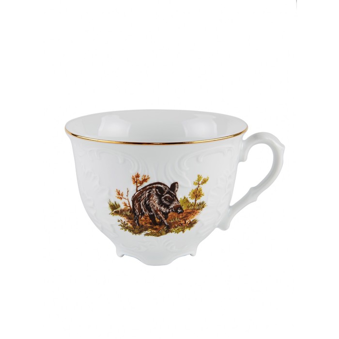 Чашка чайная Cmielow Rococo «Охота, отводка золото», 330 мл чашка для завтрака cmielow rococo гуси 330 мл
