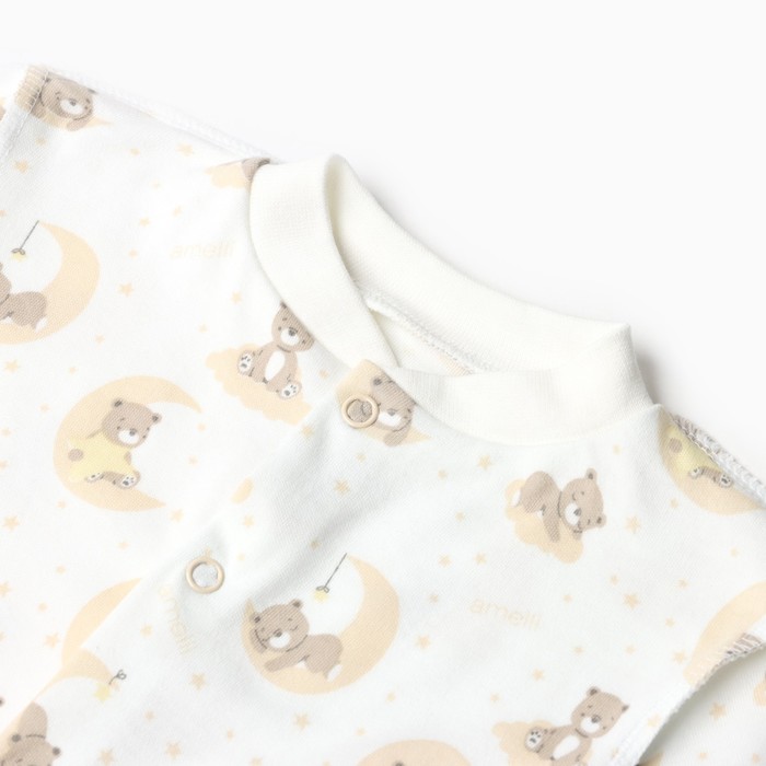 фото Комбинезон с закрытыми ручками, цвет молочный, рост 62 см амелли