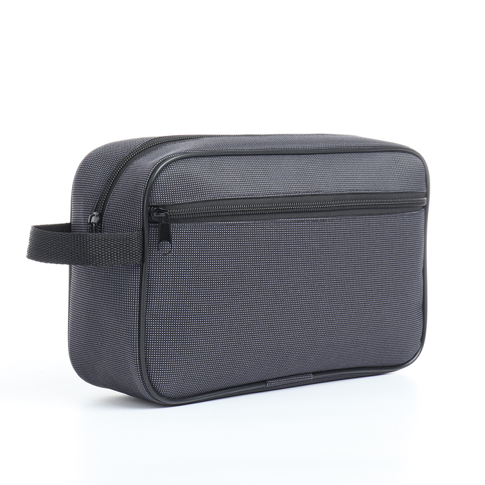 

Косметичка на молнии, цвет чёрный/серый