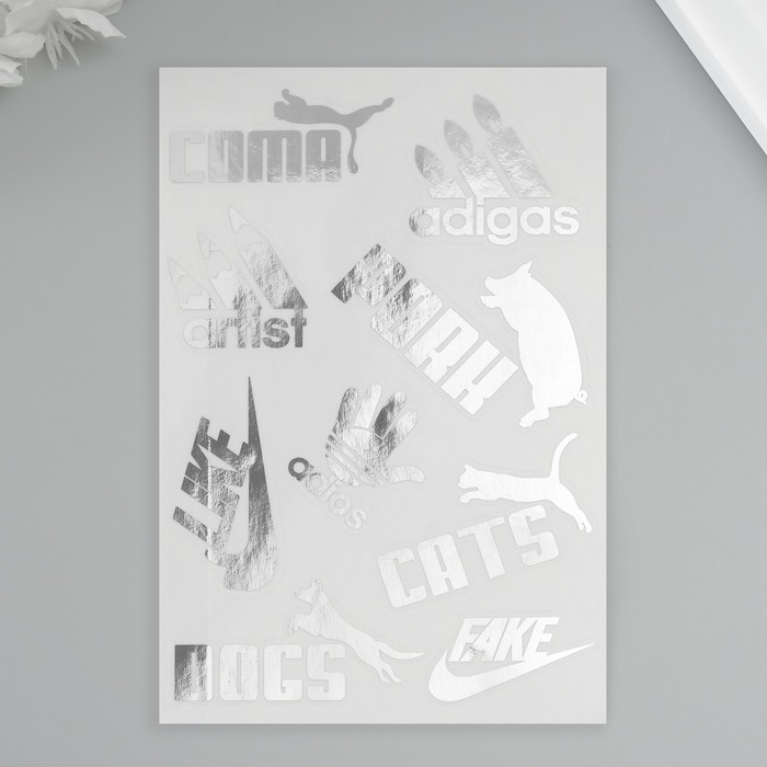 Наклейки (стикеры) Логотипы 10х15 см, цвет серебро, 5-325 фотографии