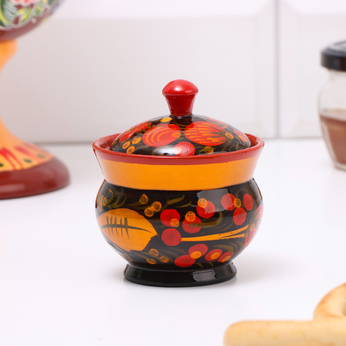 Солонка «Ягодка», большая, микс, хохлома