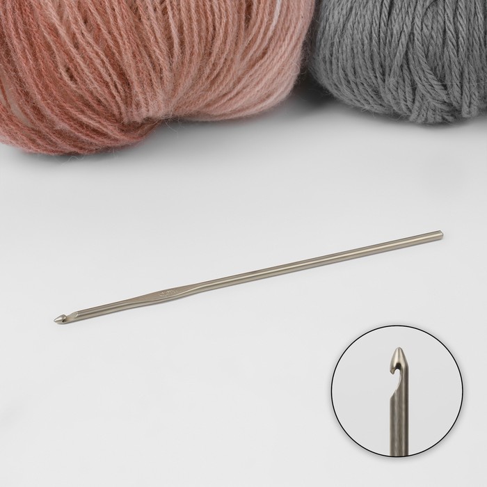 Крючок для вязания, d = 3 мм, 13,7 см напёрсток для вязания d 19 мм с двумя направляющими 3 шт