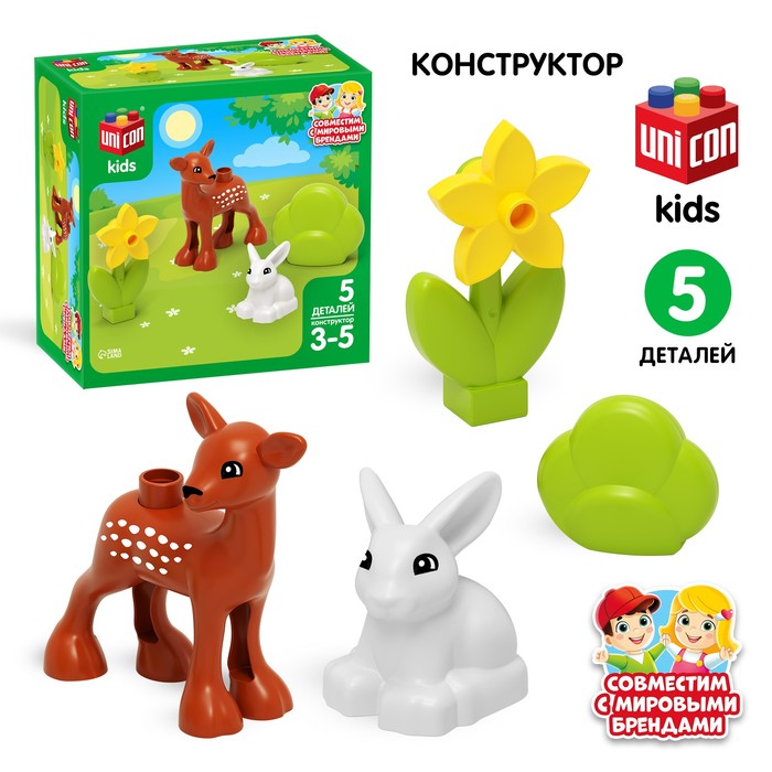 

Конструктор «Оленёнок и зайка», 5 деталей
