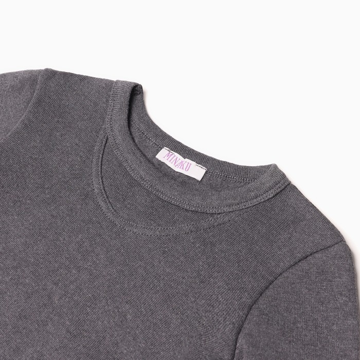 фото Термобелье для мальчика (лонгслив, легинсы) цвет графит меланж, рост 116 minaku