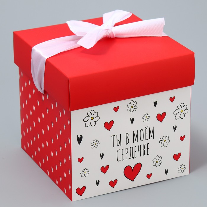 Коробка подарочная складная, упаковка, «С любовью», 15 х 15 х 15 см подарочная коробка золотые шары 15 х 15 х 19 см