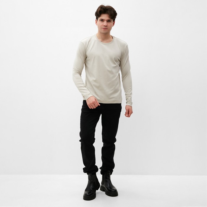 фото Лонгслив мужской mist men's casual размер 46, серо-бежевый