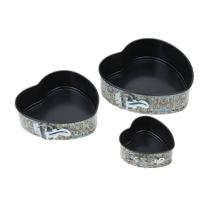 Набор форм для выпечки разъемных "Хортенс. Сердце", 3 шт: 11/18/22 см. антипригарное покрытие