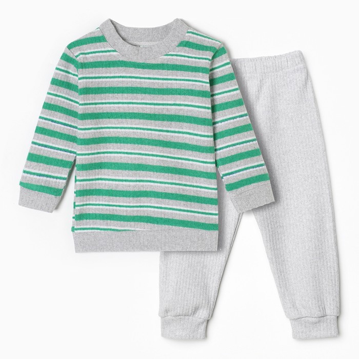 Комплект детский (свитшот/брюки), цвет зелёный, рост 92 см