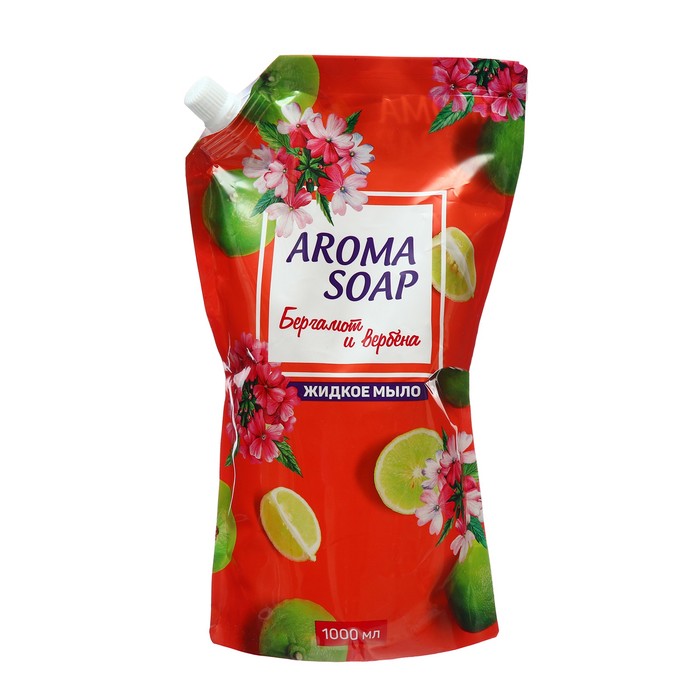 

Мыло жидкое Aroma soap Бергамот и вербена дой-пак, 1 л
