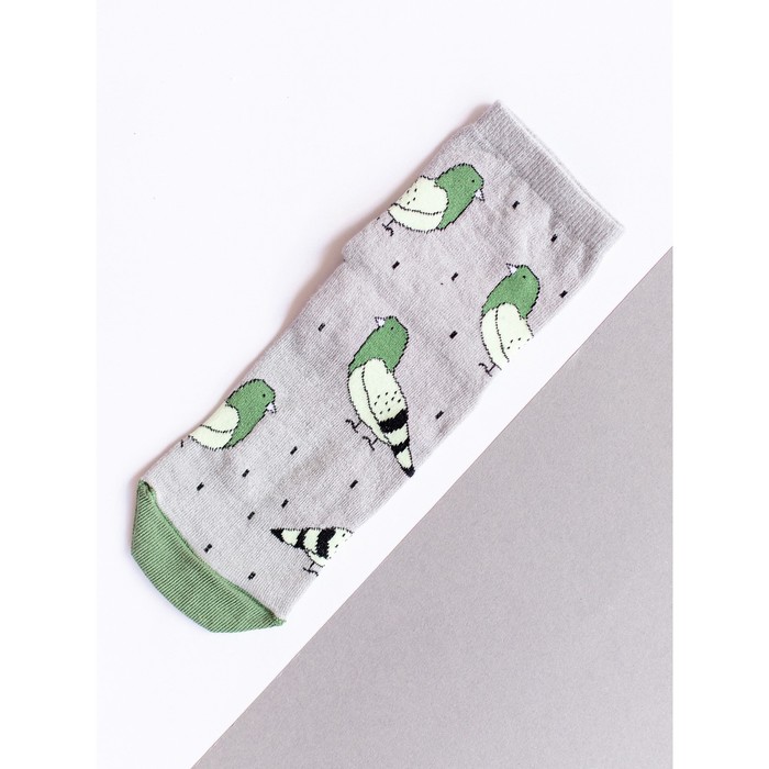 Носки подростковые, размер 24, цвет серо-зелёный
