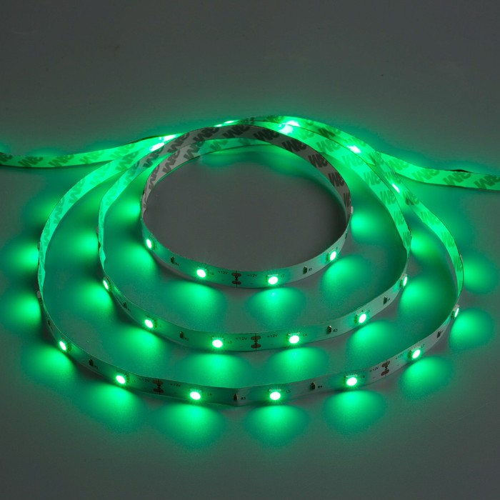 Светодиодная лента 12В, SMD5050, 5 м, IP33, 30 LED, 7.2 Вт/м, 14-16 Лм/1 LED, DC, ЗЕЛЁНЫЙ