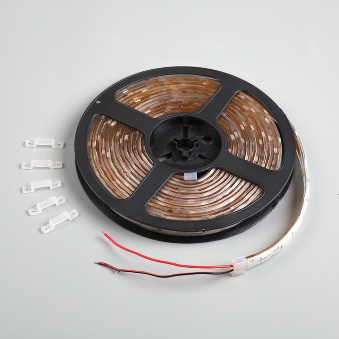 Светодиодная лента 12В, SMD5050, 5 м, IP68, 30 LED, 7.2 Вт/м, 14-16 Лм/1 LED, DC, КРАСНЫЙ