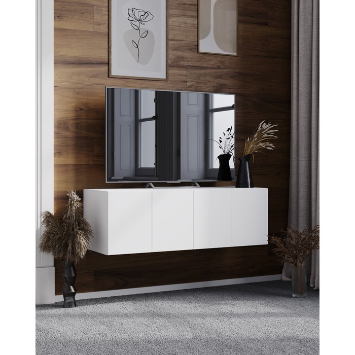 Тумба ТВ подвесная Дели-2 1002х370х330 БелыйБелый 4875₽