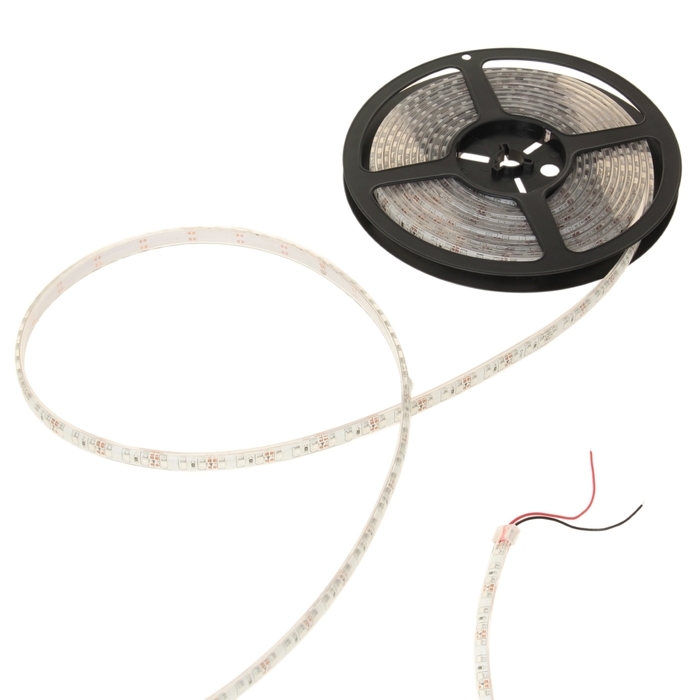 Светодиодная лента 12В, SMD3528, 5 м, IP68,120 LED, 9.6 Вт/м, 6-7 Лм/1 LED, DC, ТЁПЛЫЙ БЕЛЫЙ