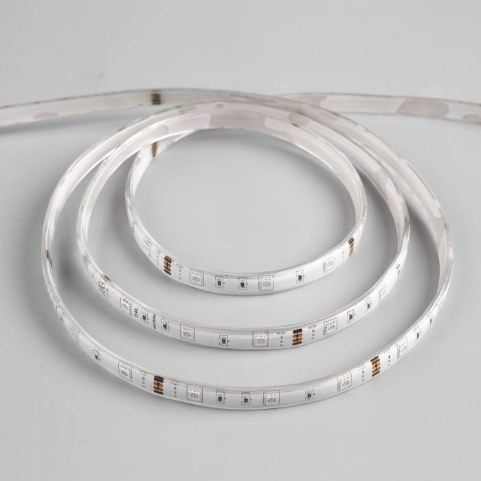 Светодиодная лента 12В, SMD5050, 5 м, IP68, 30LED, 7.2 Вт/м, 14-16 Лм/1 LED, DC, МУЛЬТИ (RGB)