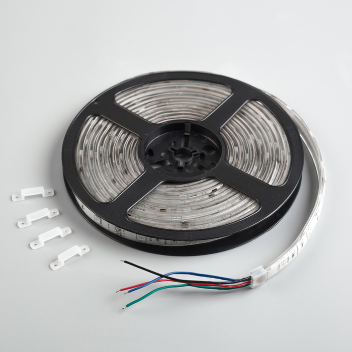 Светодиодная лента 12В, SMD5050, 5 м, IP68, 30LED, 7.2 Вт/м, 14-16 Лм/1 LED, DC, МУЛЬТИ (RGB)