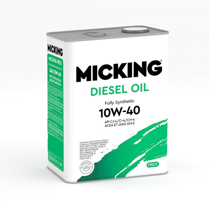 фото Масло моторное micking diesel oil pro1, 10w-40 cj-4/ci-4/ch-4 e7 a3/b3, синтетическое, 4 л 1023526