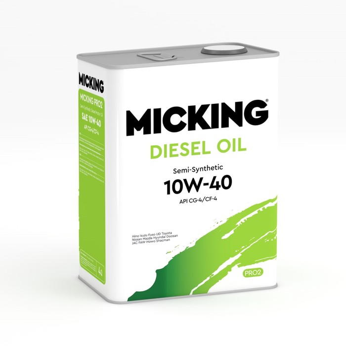 фото Масло моторное micking diesel oil pro2, 10w-40 cg-4/cf-4, полусинтетическое, 4 л